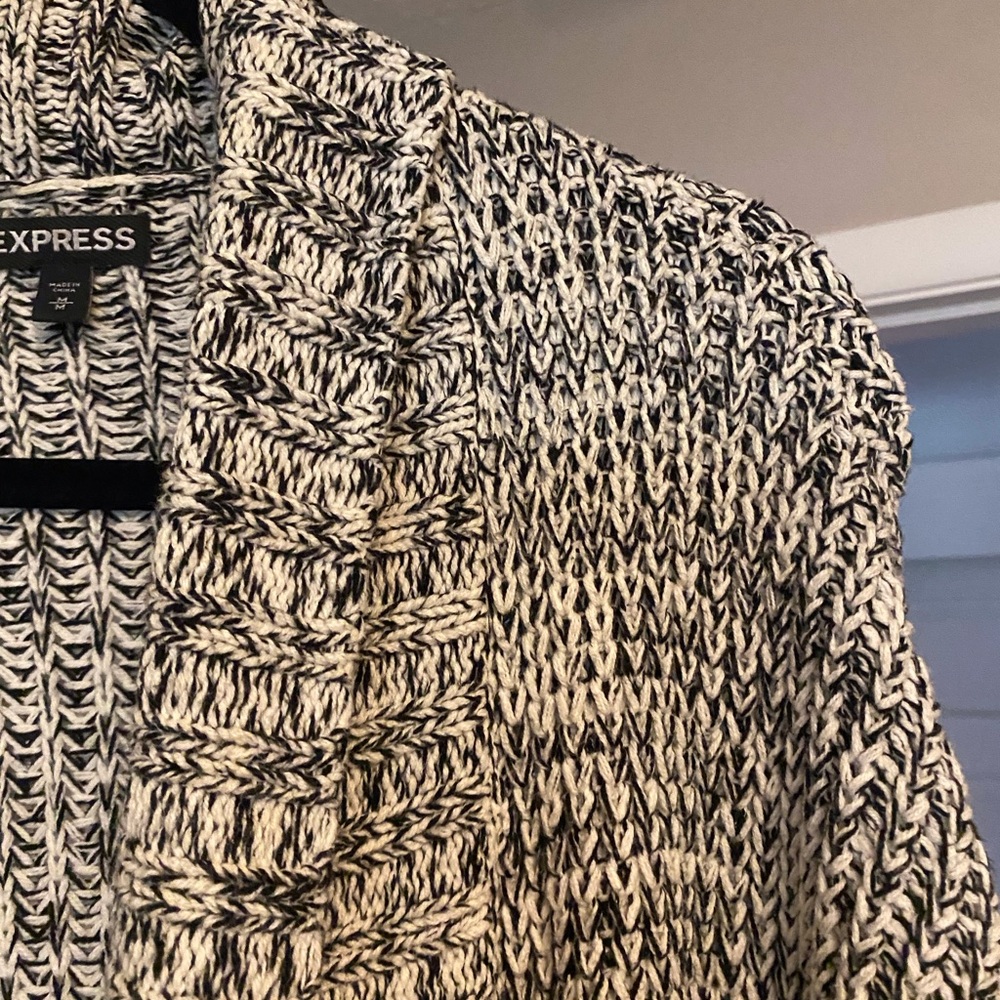 Express Black and White Knit Sweater